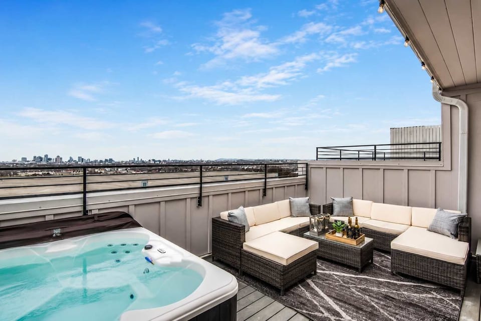 Rooftop bath experience with sweeping, breathtaking views