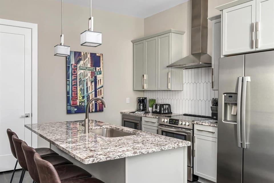 All cookware, dishes, utensils, and appliances provided for your ease.