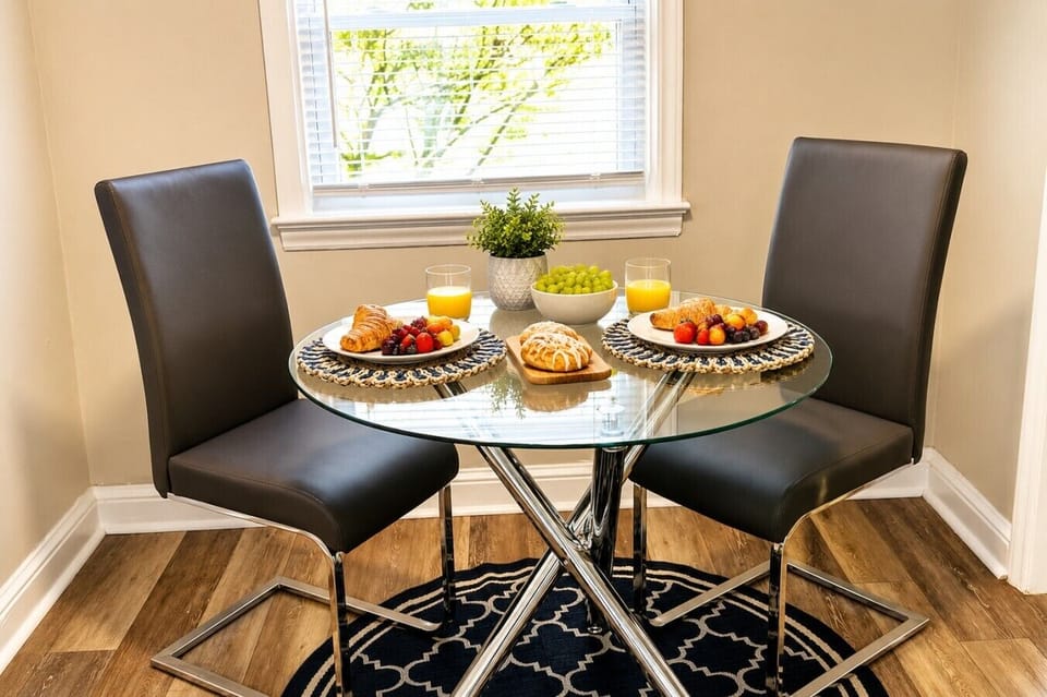 Enjoy a cozy meal for two in this charming dining nook, the perfect spot to start your morning with coffee or unwind after a day exploring Lake Norman.