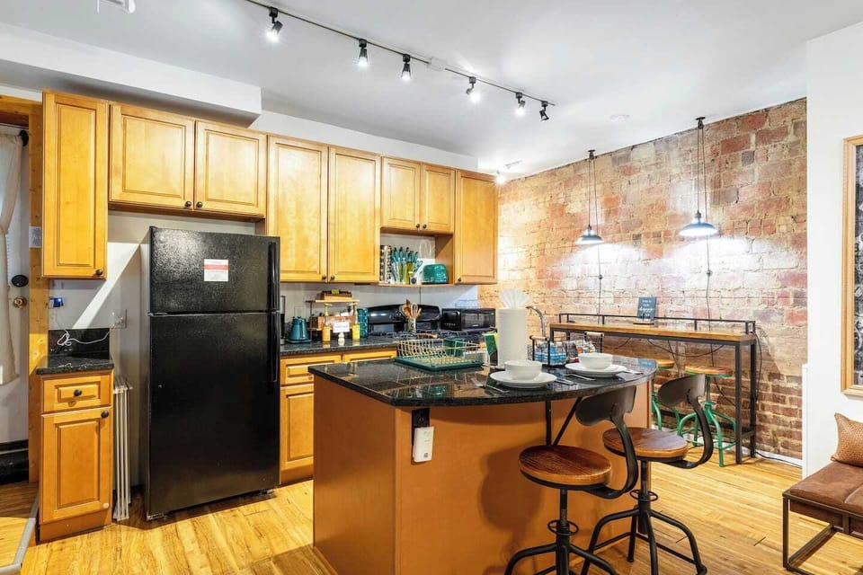 Start or end your day with your favorite drink, coffee, tea, or wine at this beautifully designed kitchen island. 