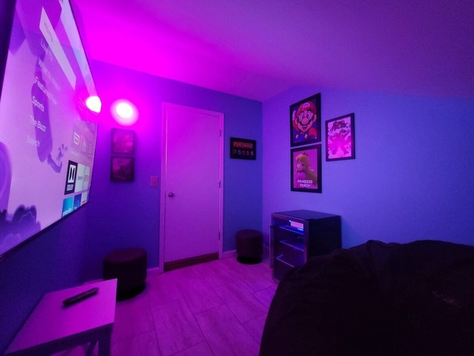Kids gaming and media room located off private patio of Bedroom 2.