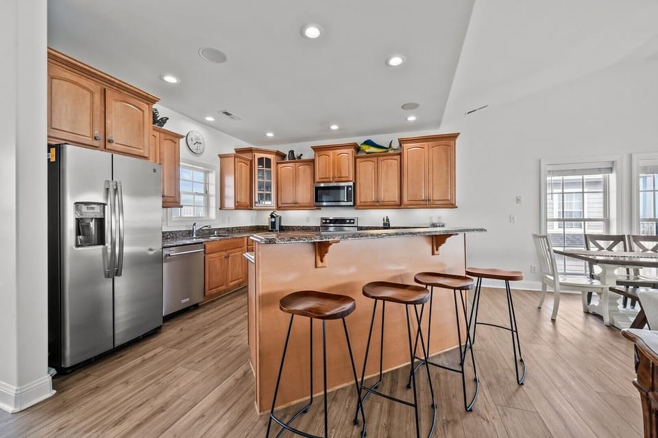 Spacious Kitchen with Bar Seating