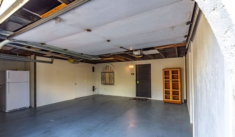 Oversized 2 car garage with step less entry into home 