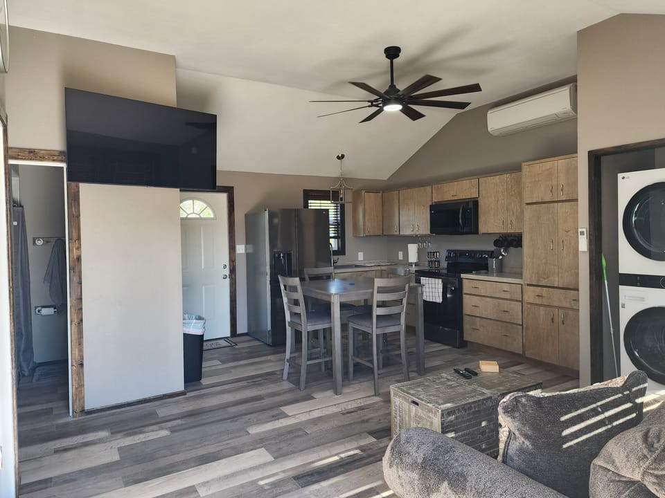 Living room and kitchen veiw.