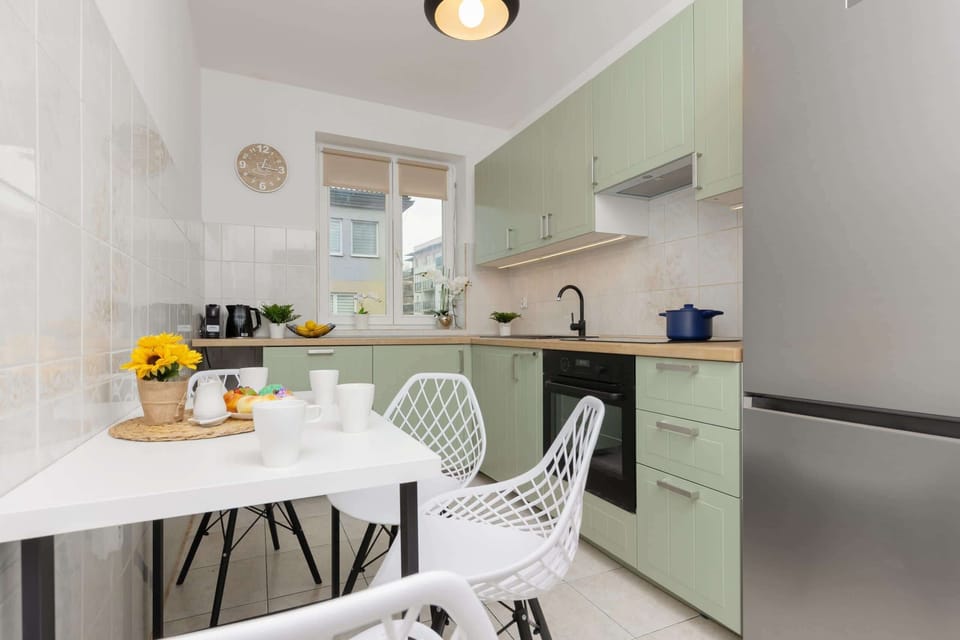 Kitchenette with dining table. 