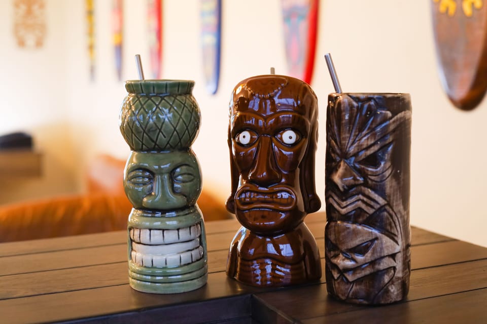 tiki glasses closeup 