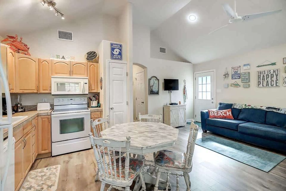 Open Living, Kitchen, and Dining. 