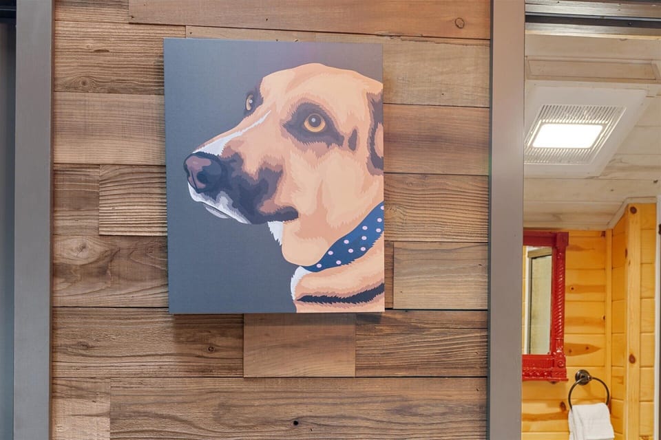 Did we mention this is a dog friendly house? Meet the river pup!