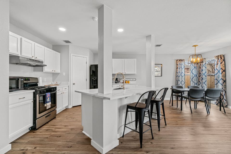 Large island with bar seating 