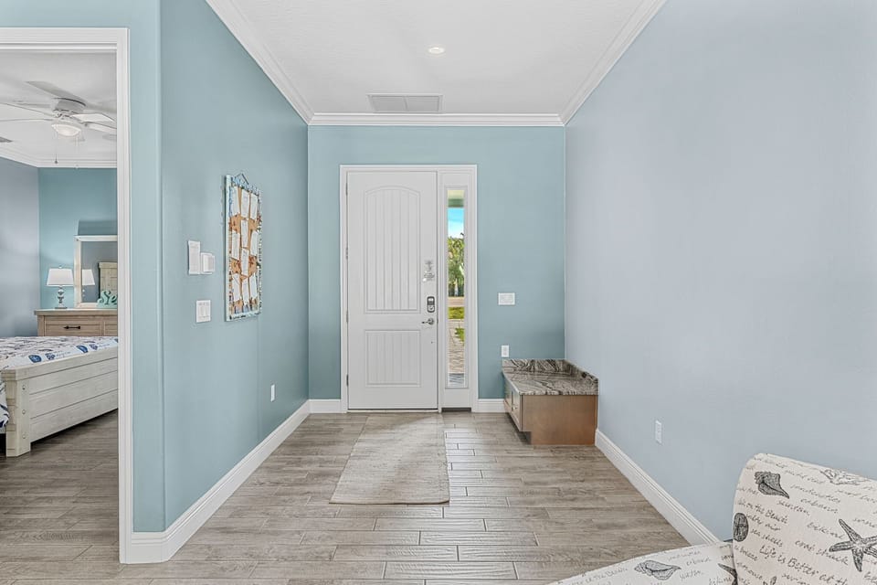 Sea Haven has one king suite on the ground floor and 3 more on the second floor.