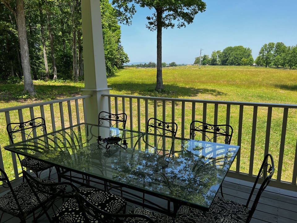 Outdoor table that seats eight