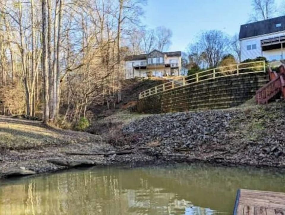 View from dock to beautiful home