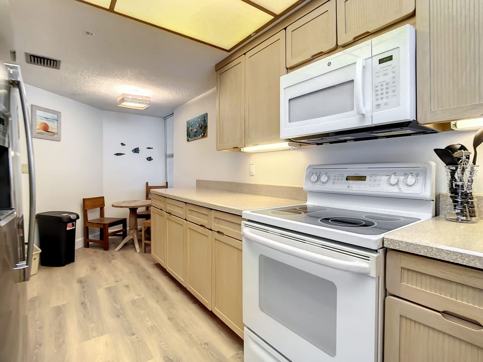 Fully equipped kitchen for all your cooking needs.