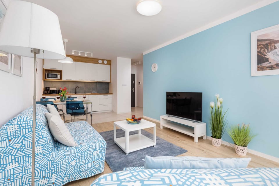 Modern TV in the apartment. 