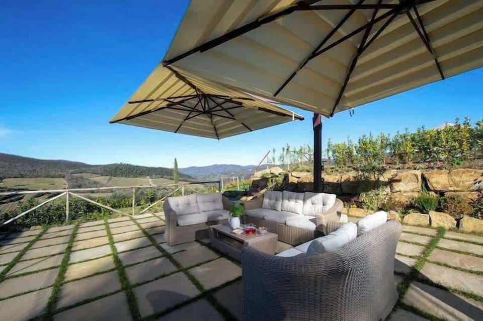 Large terrace with seating