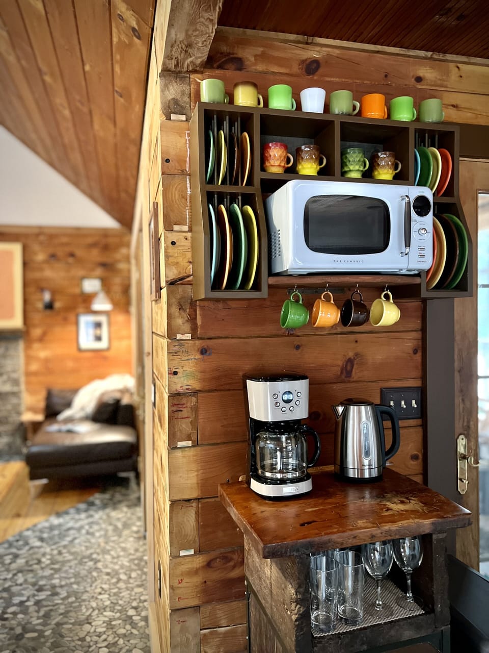 Wolf Lodge Fryeburg Kitchen Coffee Station Vintage Fiestaware FireKIng