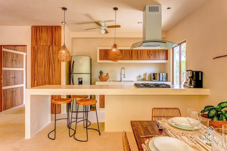 A gorgeous fully-equipped kitchen for preparing meals at home