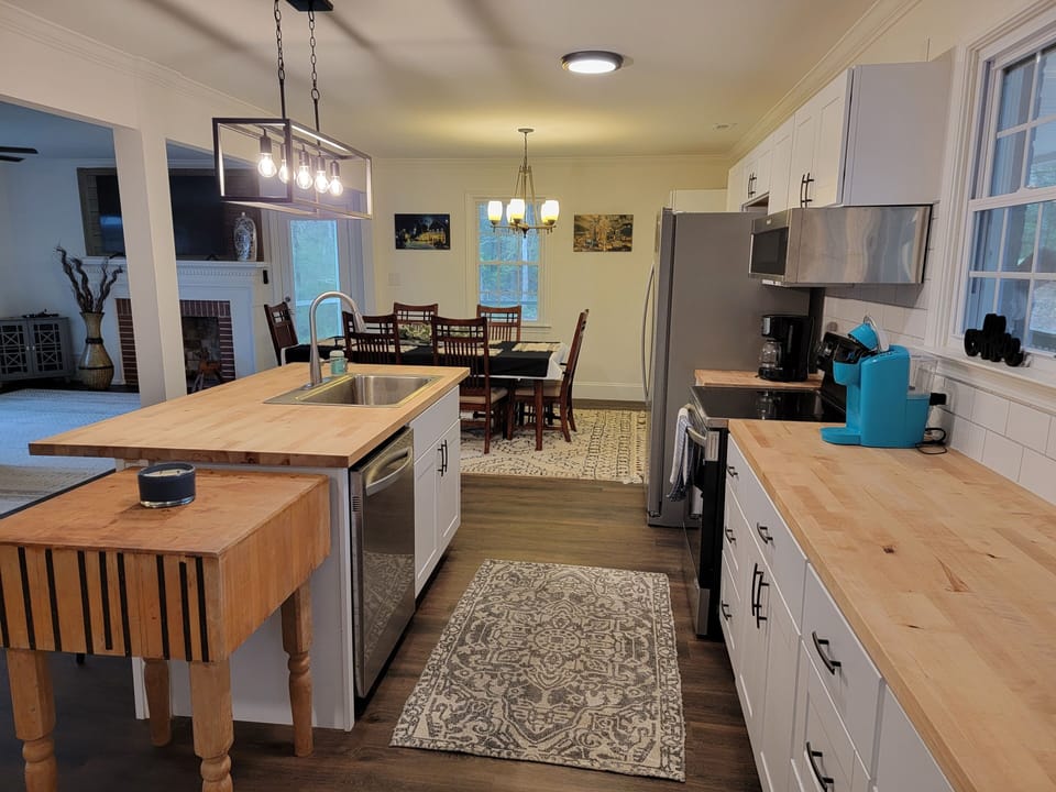 open kitchen/dining/living room