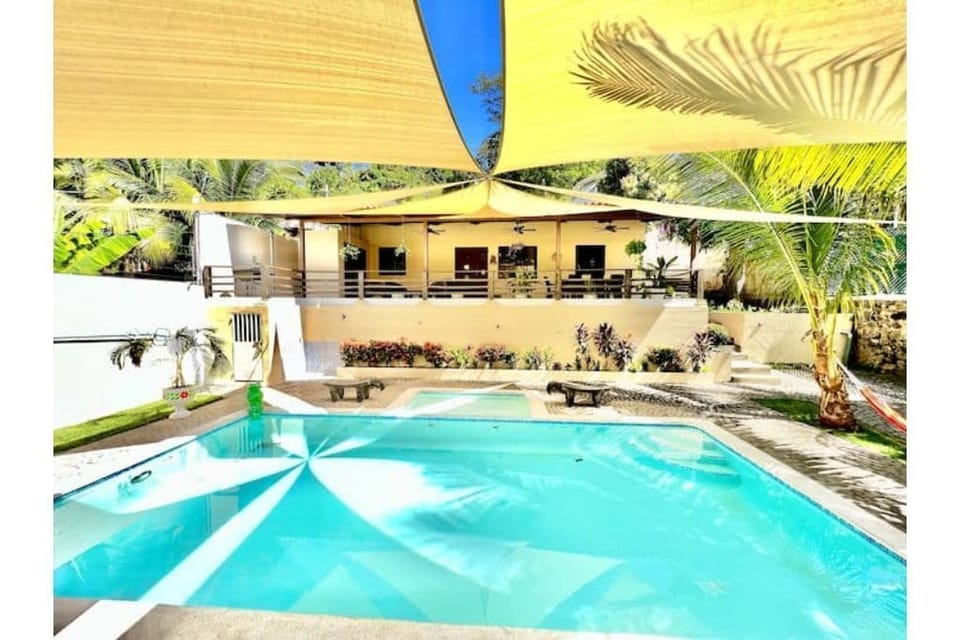 View of refreshing pool with shade covers , we clean pool every day 