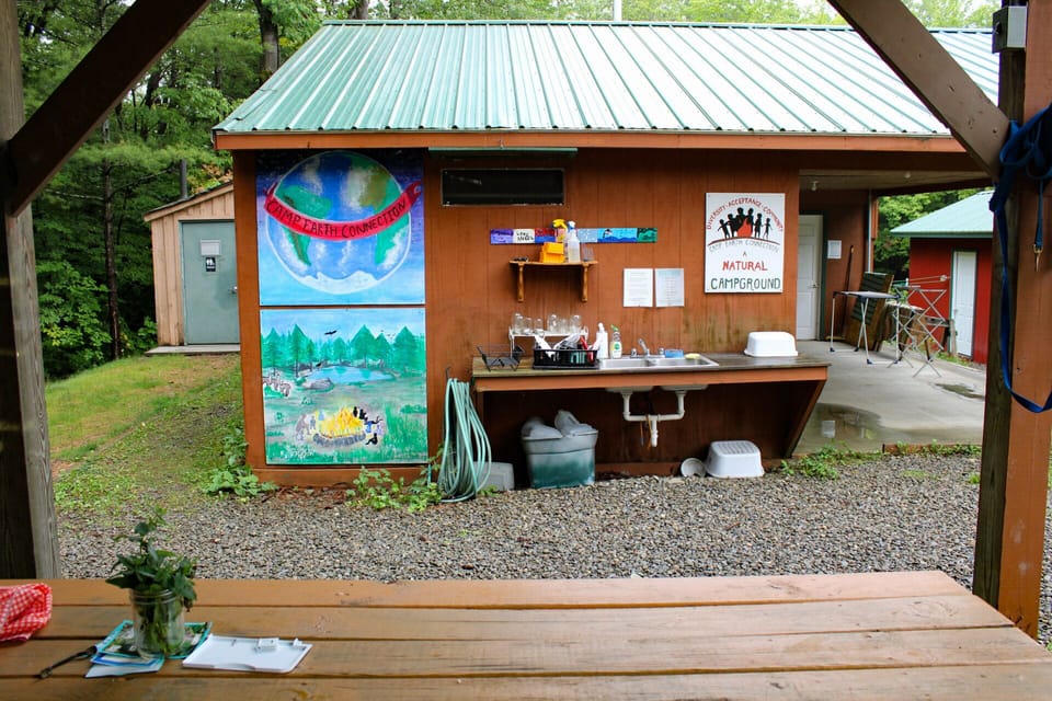 Dishwashing station at Camp Earth Connection