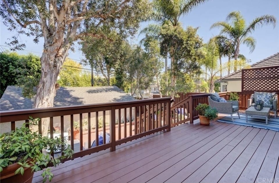 Back deck and yard