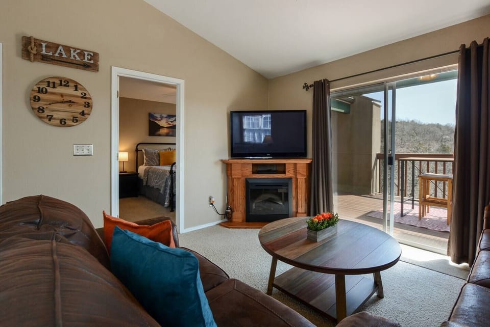 A bright, open living space with easy access to the deck.