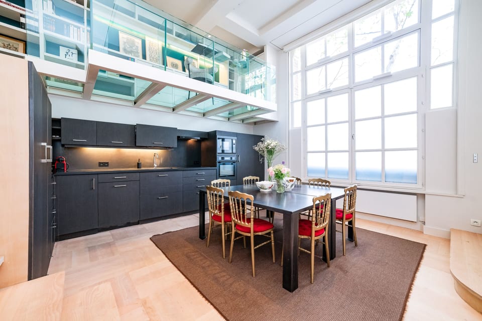 Kitchen and view of desk