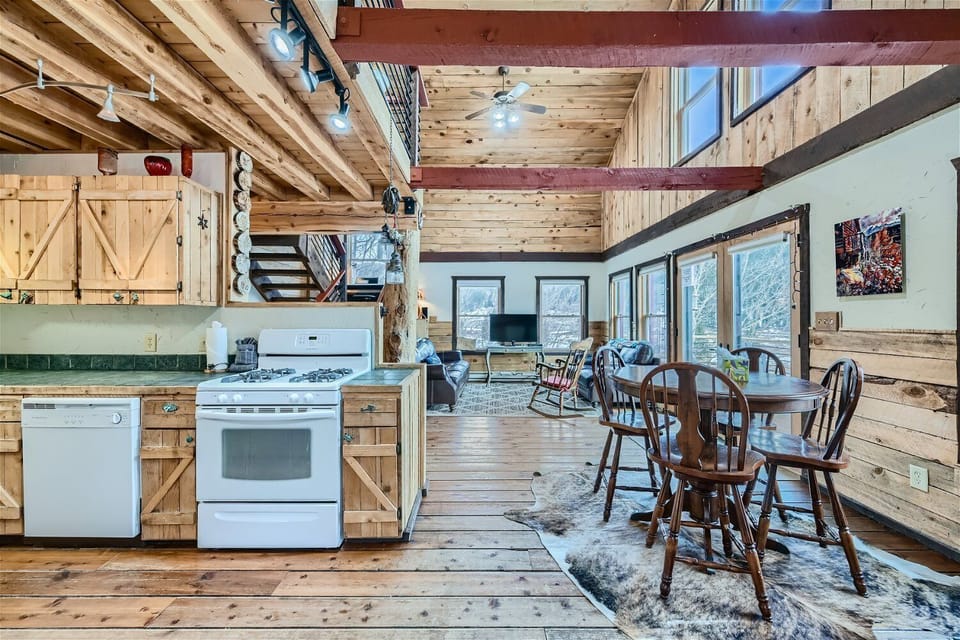 Cozy kitchen, dining, and living area - perfect for gatherings! 