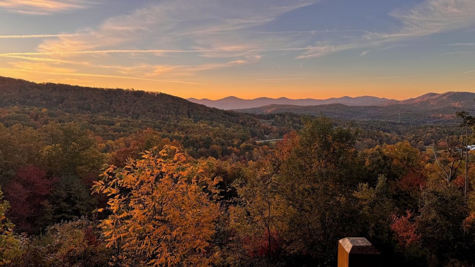 Watch the sunset from the back deck of this incredible Blue Ridge cabin rental