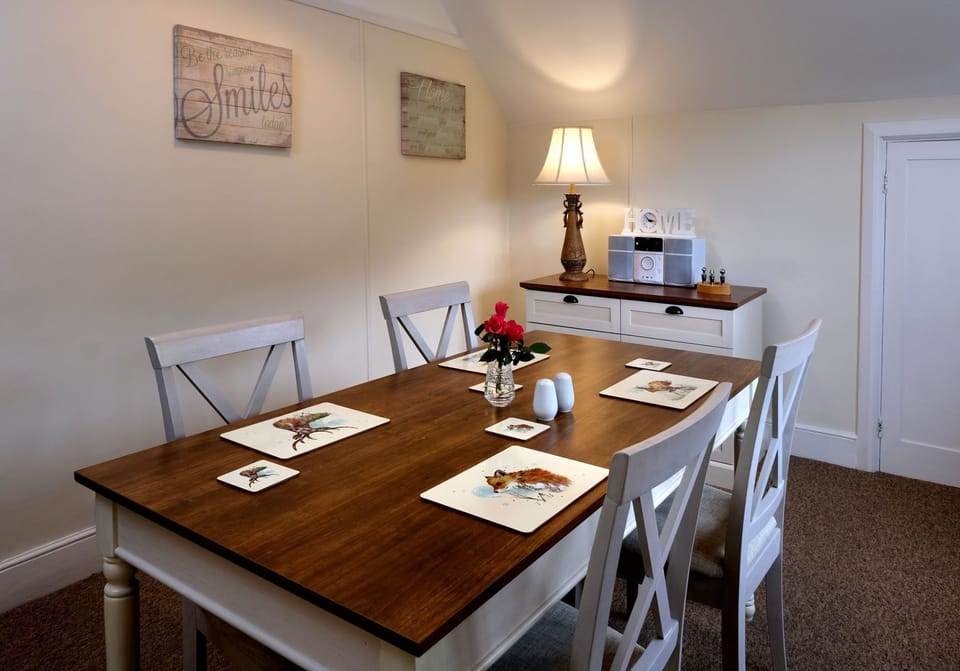 Penthouse Apartment Dining Room with views towards North Hill and Exmoor