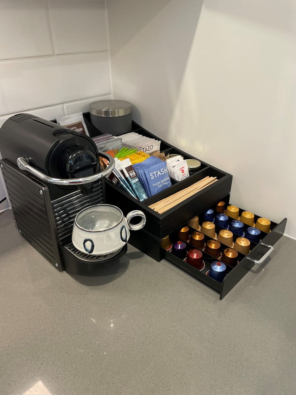 Nespresso and beverage station
