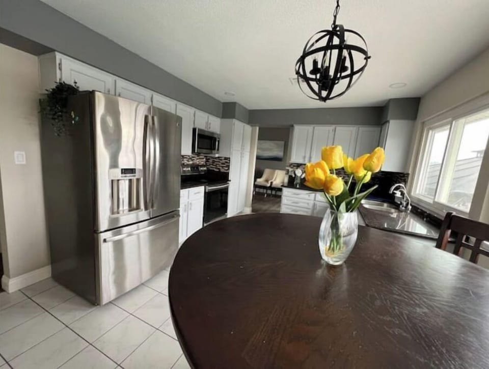 Kitchen with appliance