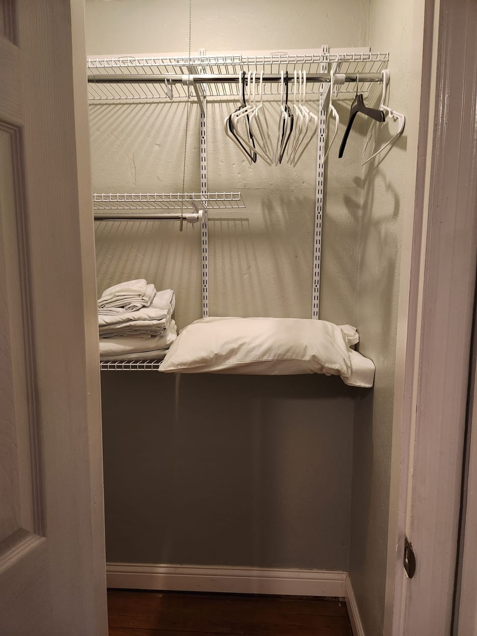 Extra linens and blankets in the closets