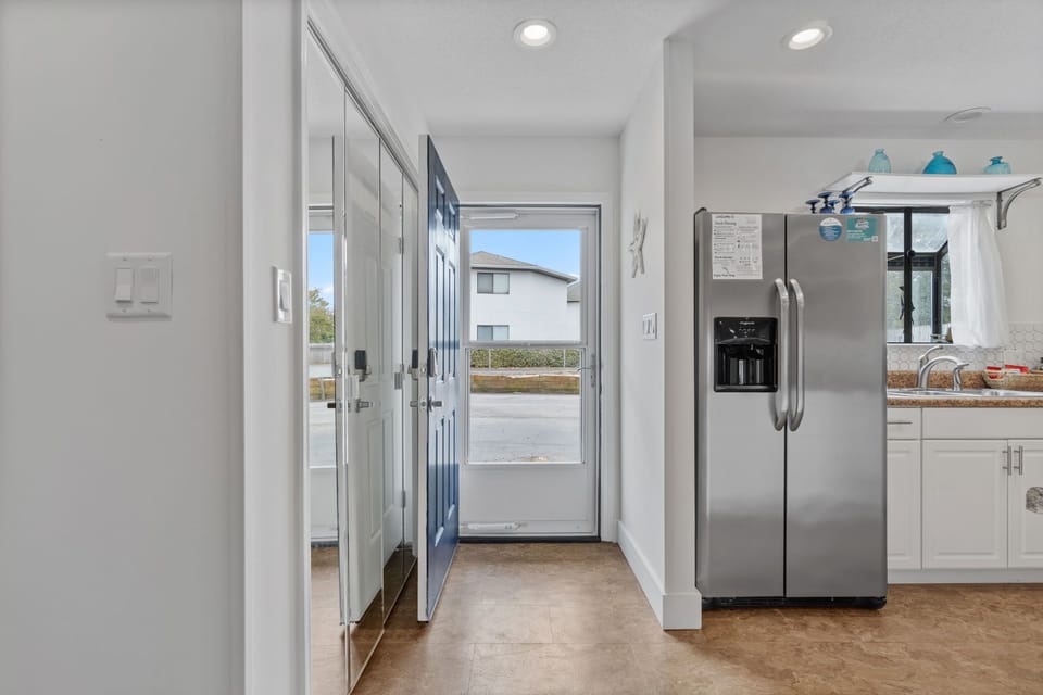 Easy access from parking to kitchen for unloading groceries