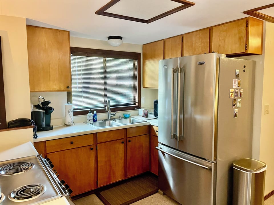 Kitchen with new fridge