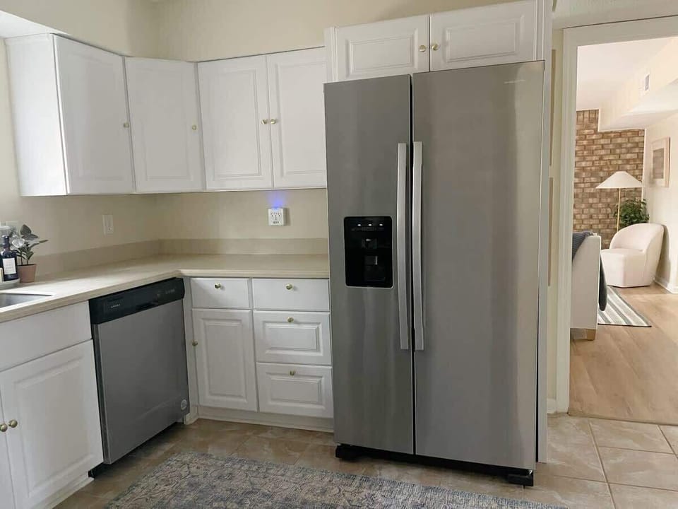 Ample counter space, storage and room to cook are all included in this roomy kitchen. 