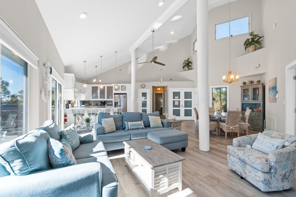 Living Area - Water Views - Deck Access - Smart TV - Electric Fireplace