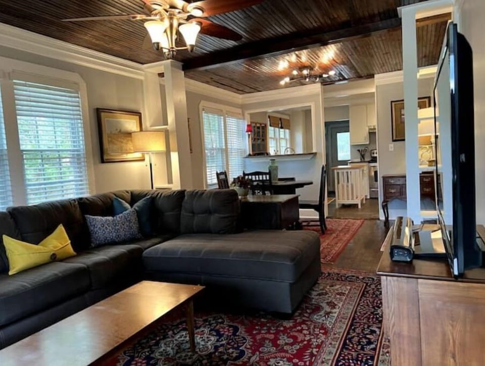 Cozy living area with smart TV