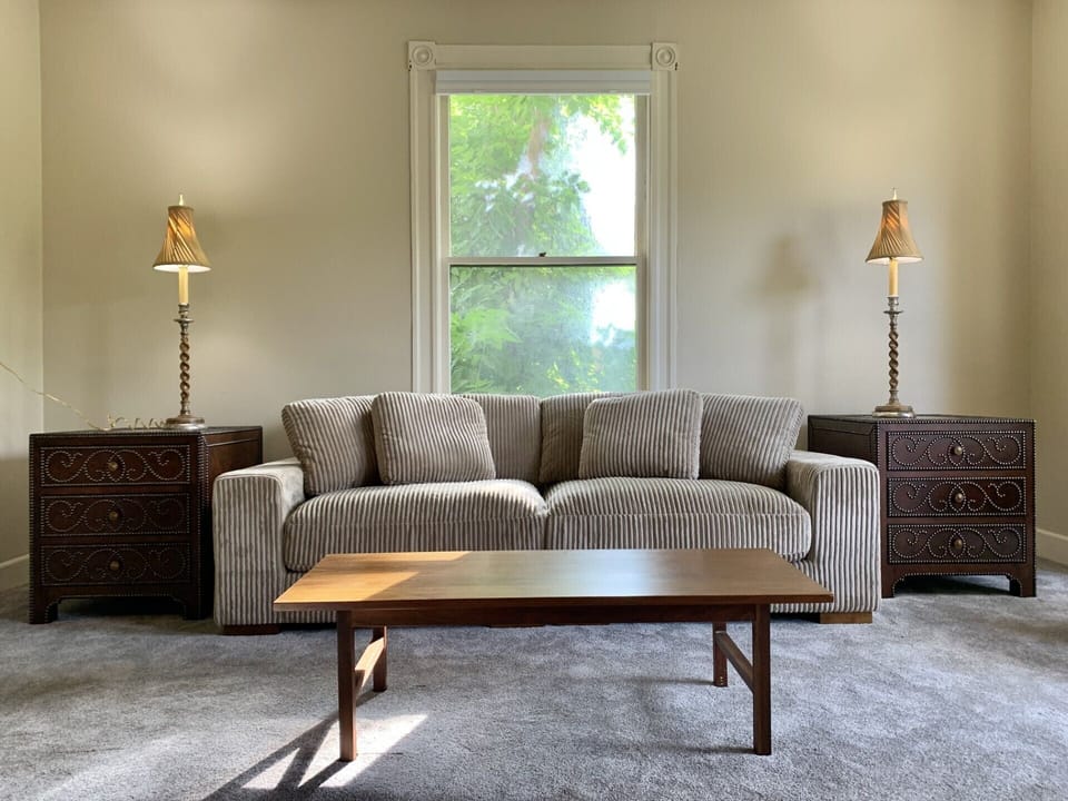 Sun-drenched Living Room with 10’ ceiling 