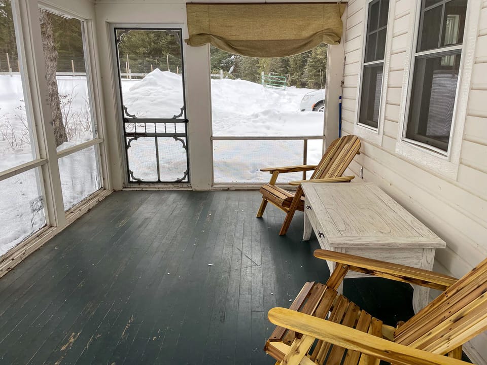 This is the back screened-in patio