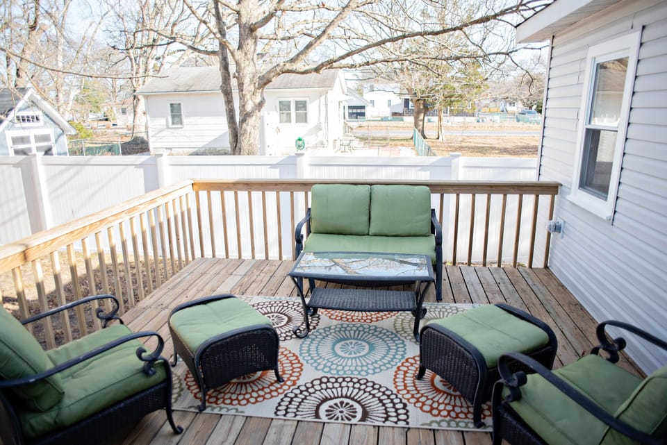 Comfy lounge furniture on the deck.