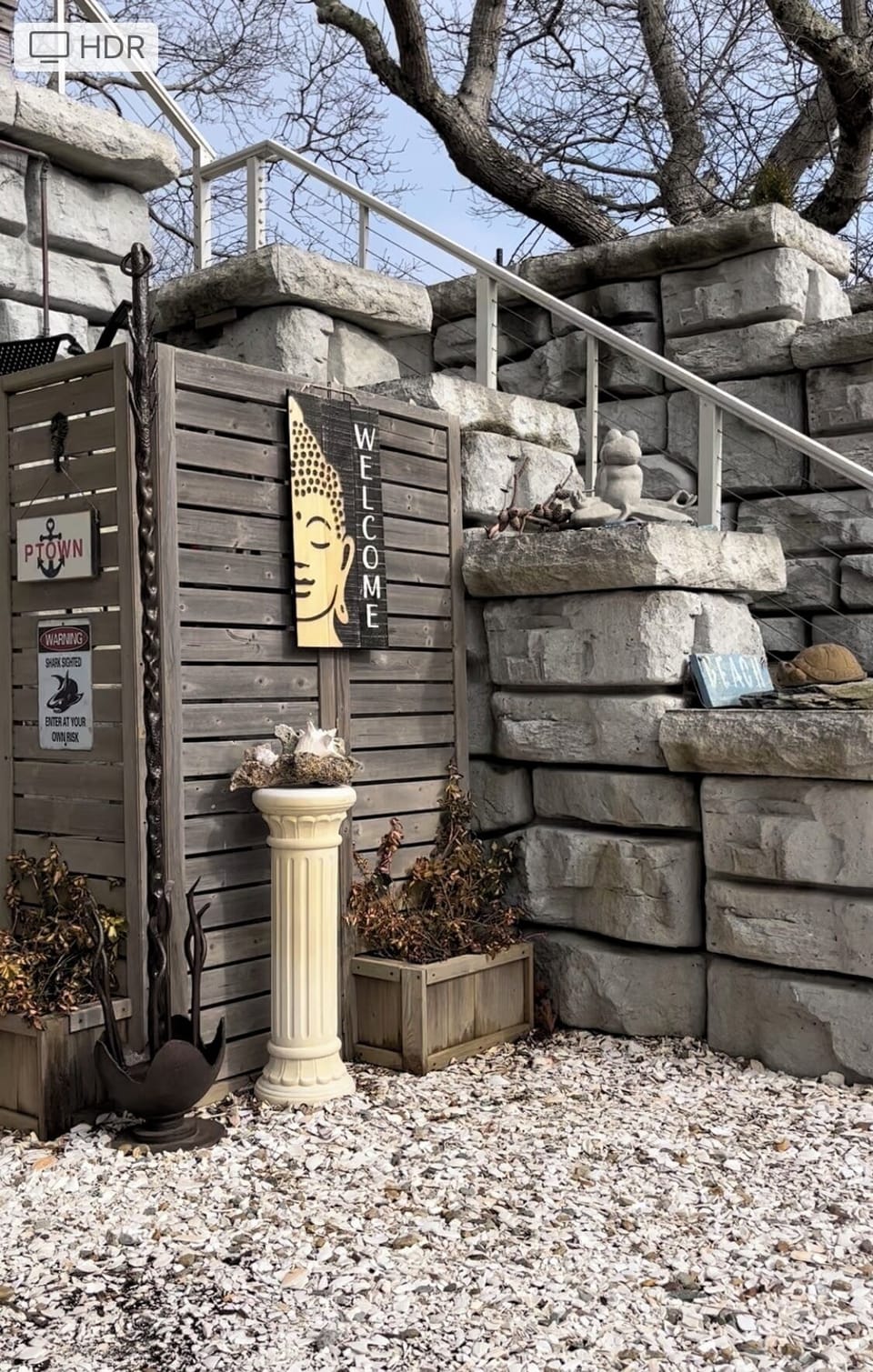 Welcome to Serenity Sands. These stairs lead to the side deck entrance.