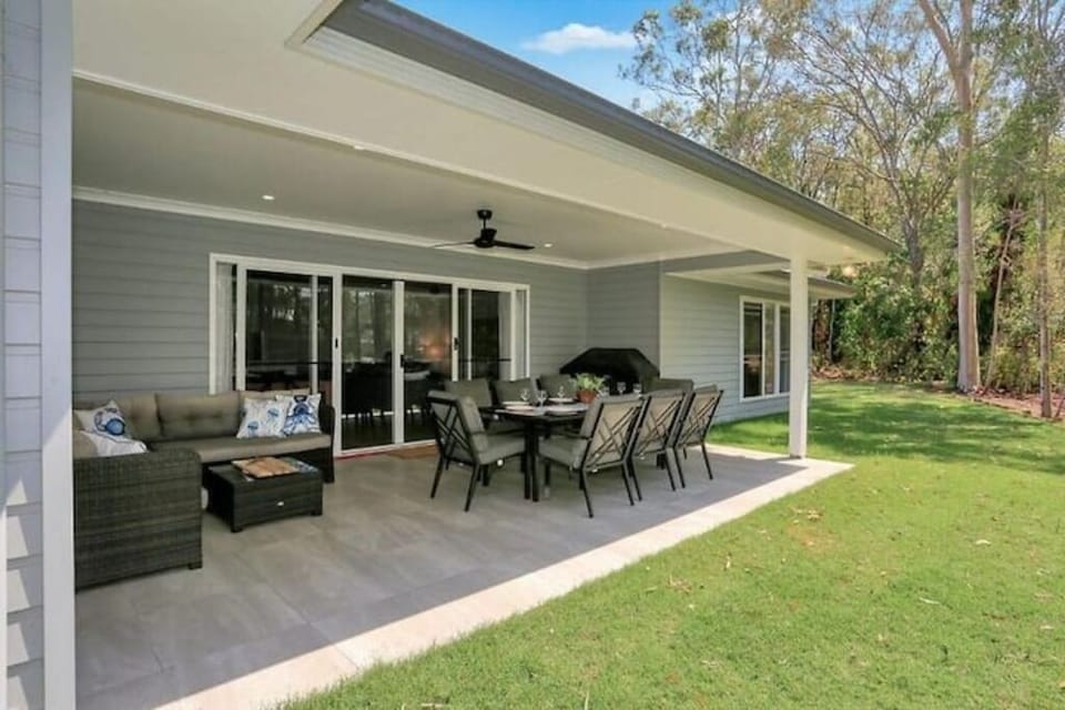 Back patio. outside lounge and 8 seater dining  gas BBQ
