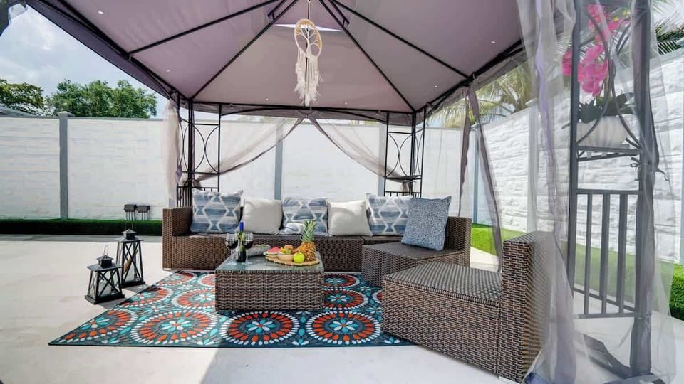 Outdoor lounge area