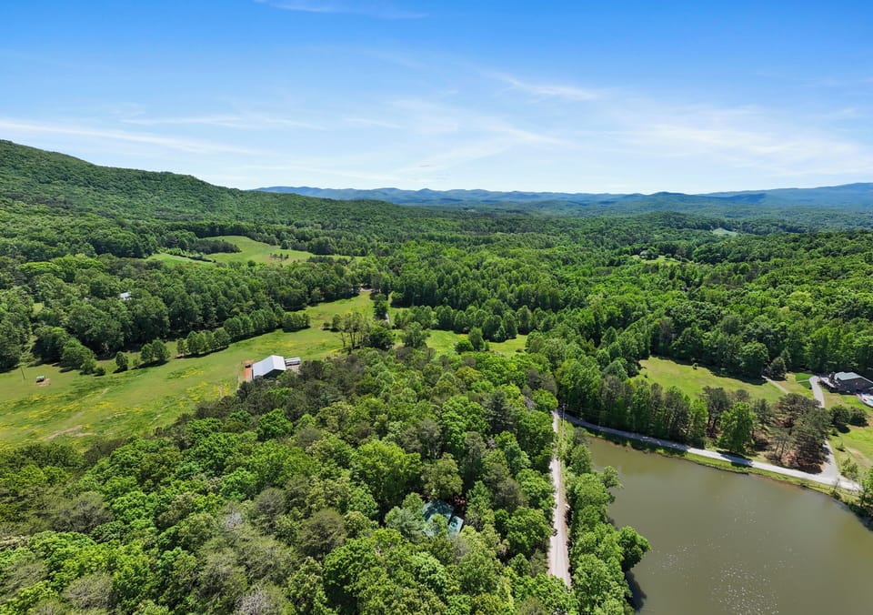 Drone view of this beautiful little North Georgia Mountain lake