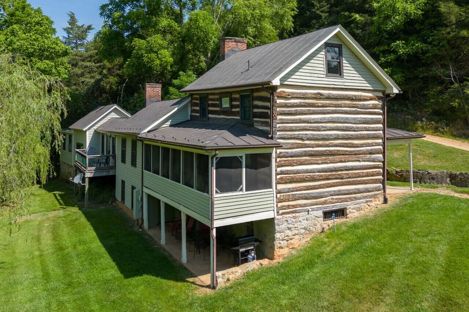 Cabin exterior rear with additions