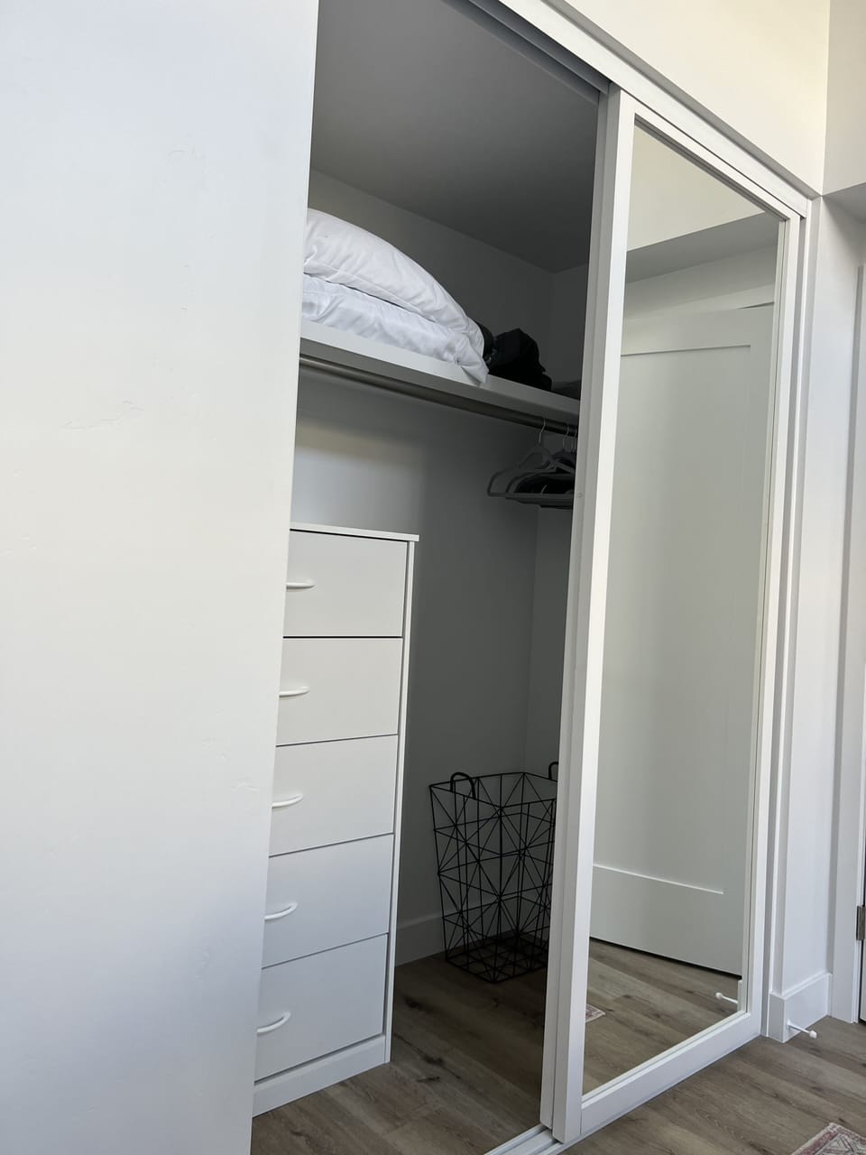 Huge closet with 6 drawer chest.