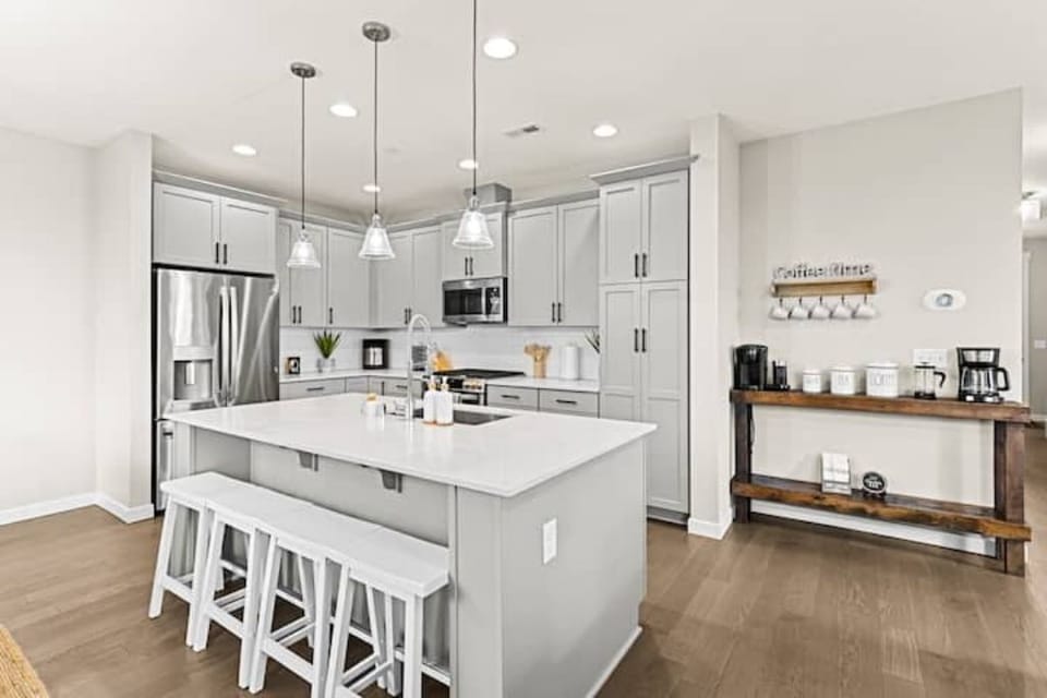 The kitchen has everything you need for a friends and family get together