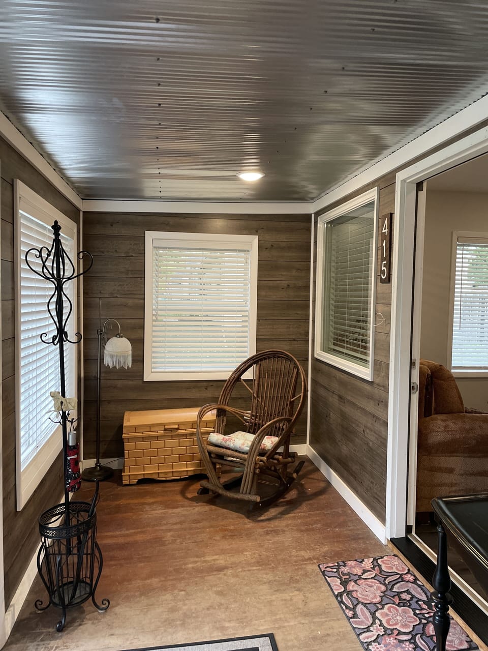 Comfortable and cozy porch for morning coffee and relaxation. 
