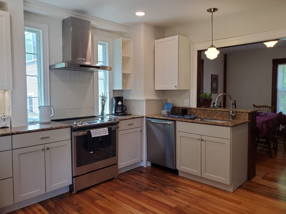 Cook in the elegant kitchen.